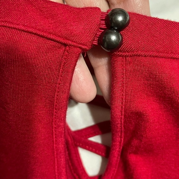 🌟SALE🌟🌺TORRID SUPER SOFT KNITS Choker Criss Cross Front Babydoll Top🌺 - Picture 7 of 16